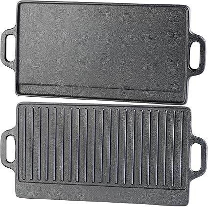 Rosenstein Sohne Cast Iron Grill Plates Set Of 2 Cast Iron Reversible Grill Plates For Grill And Oven 51 X 23 5 Cm Cast Plates Amazon De Garten