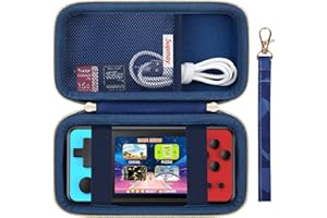 Supmay Carrying Case Compatible with KAVOYI / Beico / TEBIYOU 32 Bit Handheld Games for Kids, Portable Arcade Gaming Player Storage Holder Travel Bag with Mesh Pocket for Battery, USB Cable, Blue