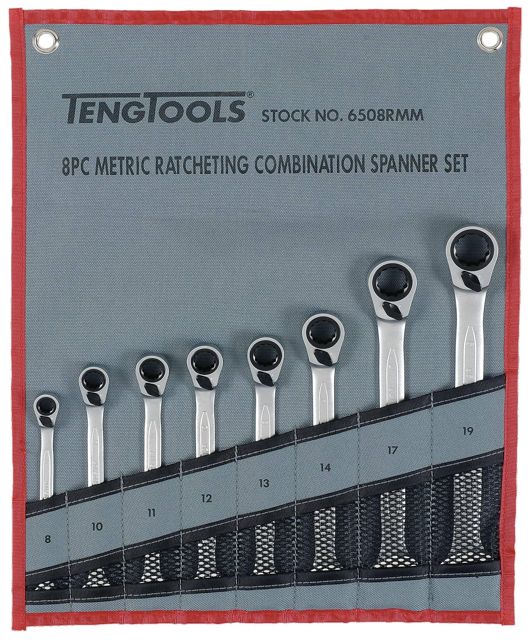 Teng 6508RMM Ratchet Combination Spanner Set (8-Piece)