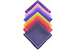 JEMYGINS 6PCS Silk Pocket Squares for Men Handkerchief Hanky Set