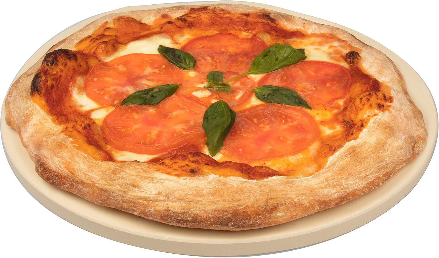 CucinaPro Pizza Stone for Oven Grill, BBQ- Round Pizza Baking Stone- XL 16.5" Pan for Perfect Crispy Crust - Image 4