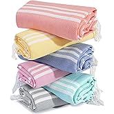 6 Packs Oversized Turkish Beach Towels Set Vacation Essentials Bulk Extra Large Sand Free Quick Dry Clearance Swim Bath Camping Pool Towel Travel Blanket Adult Cruise Accessories Vacation Stuff