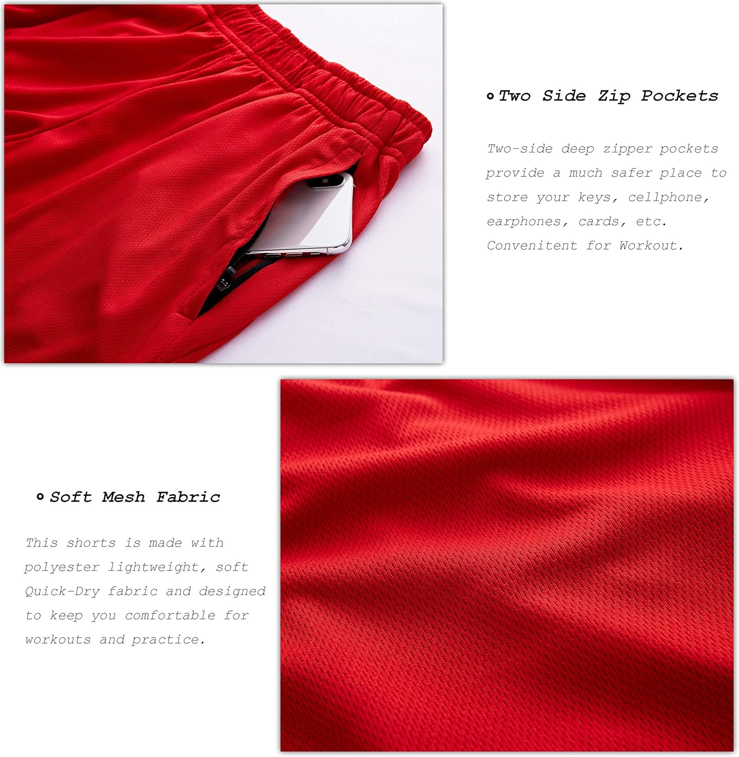 G Gradual Men's 7" Workout Running Shorts Quick Dry Lightweight Gym Shorts with Zip Pockets: Clothing