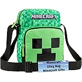 Minecraft Creeper Crossbody Bag for Boys, Phone Pouch or Mini Messenger Set, Shoulder Bag for Travel, Outings, Gifts for Boys