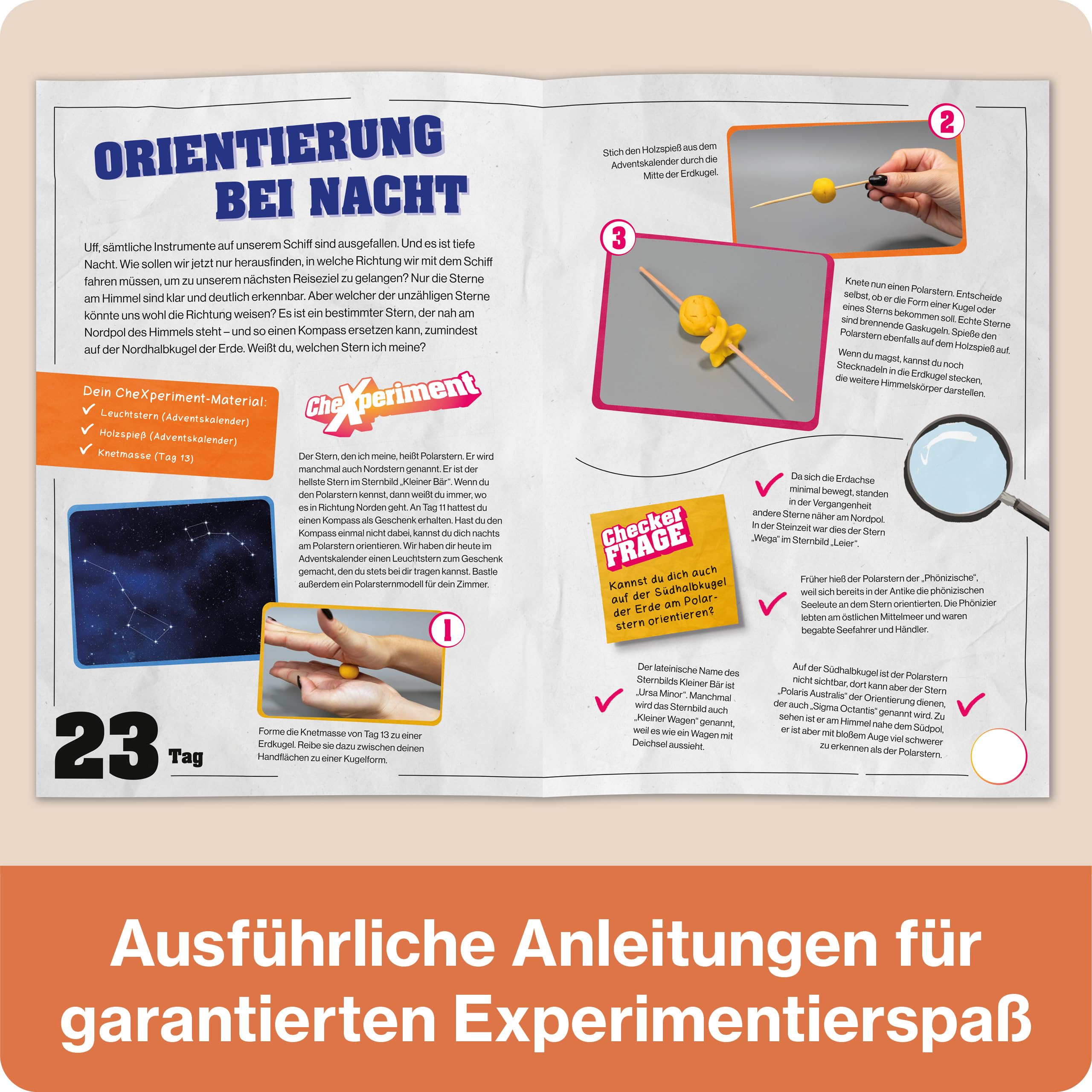 FRANZIS 67252 - Checkerin Marina Adventskalender: Mit Marina einmal um die Welt! 24 Experimente für den Advent! 7