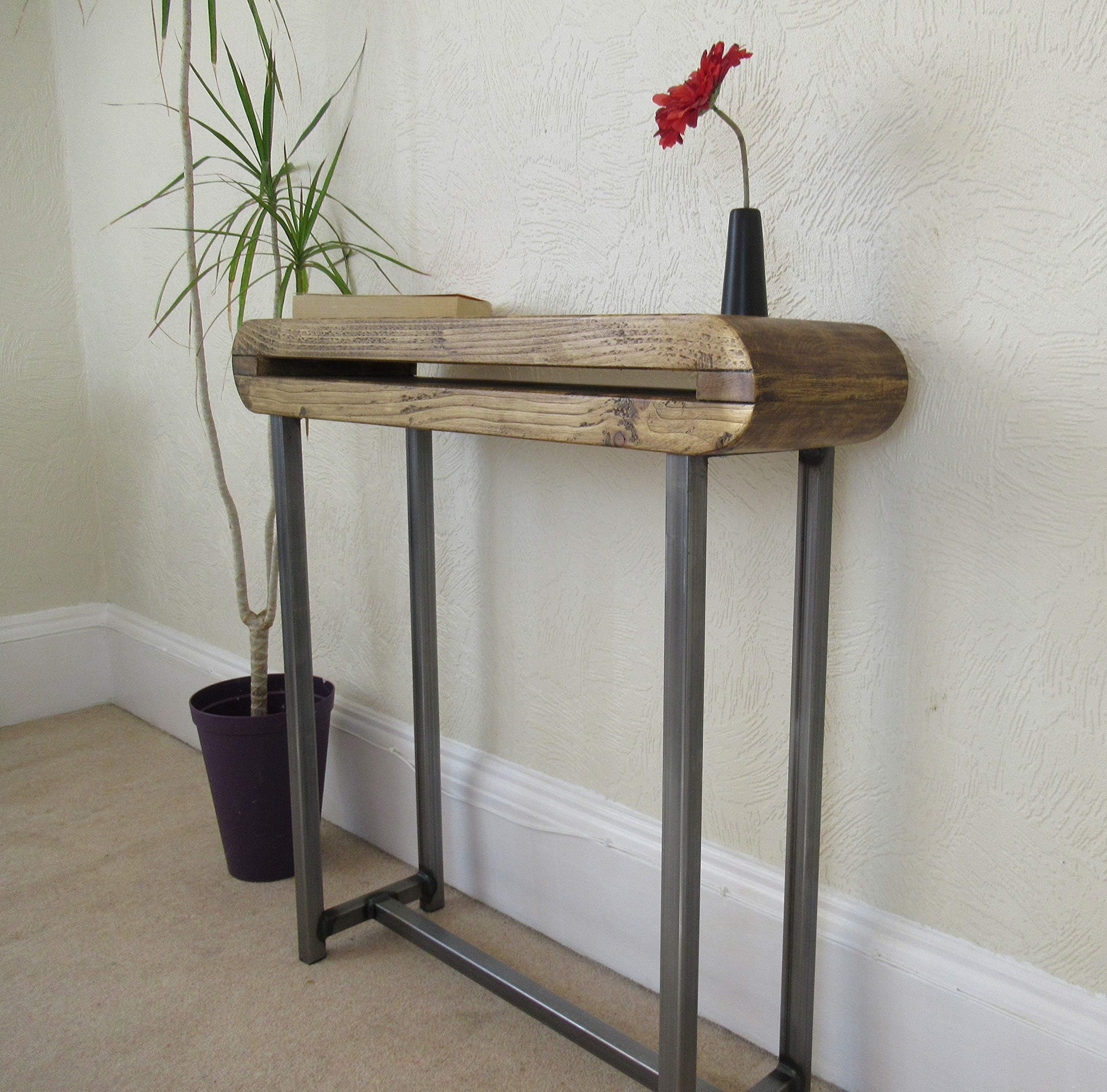 Console table slim mid century retro style hallway table