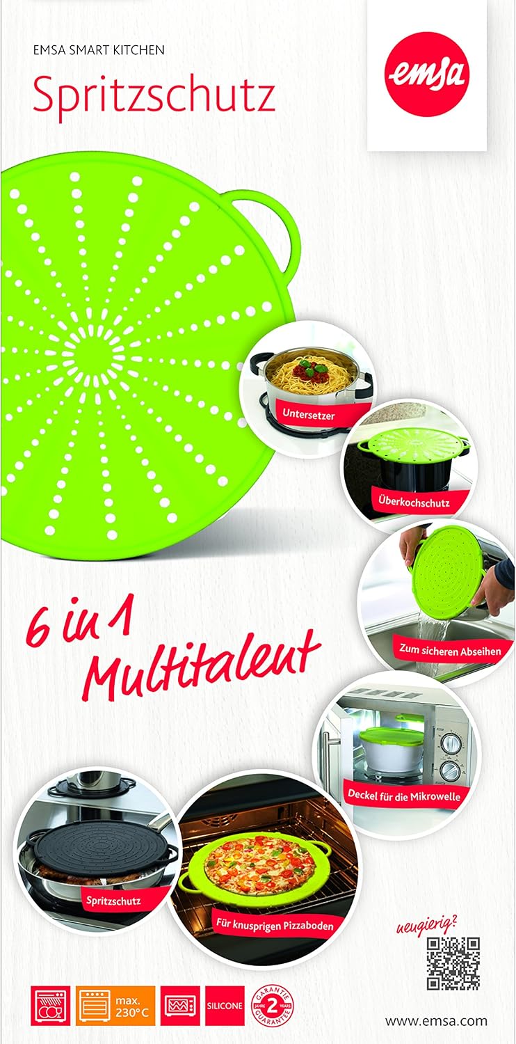 EMSA 514557 Smart Kitchen silicone splash & splatter guard diameter 26 cm, green - Image 5