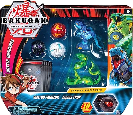 bakugan battle pack ventus fangzor and aquos trox