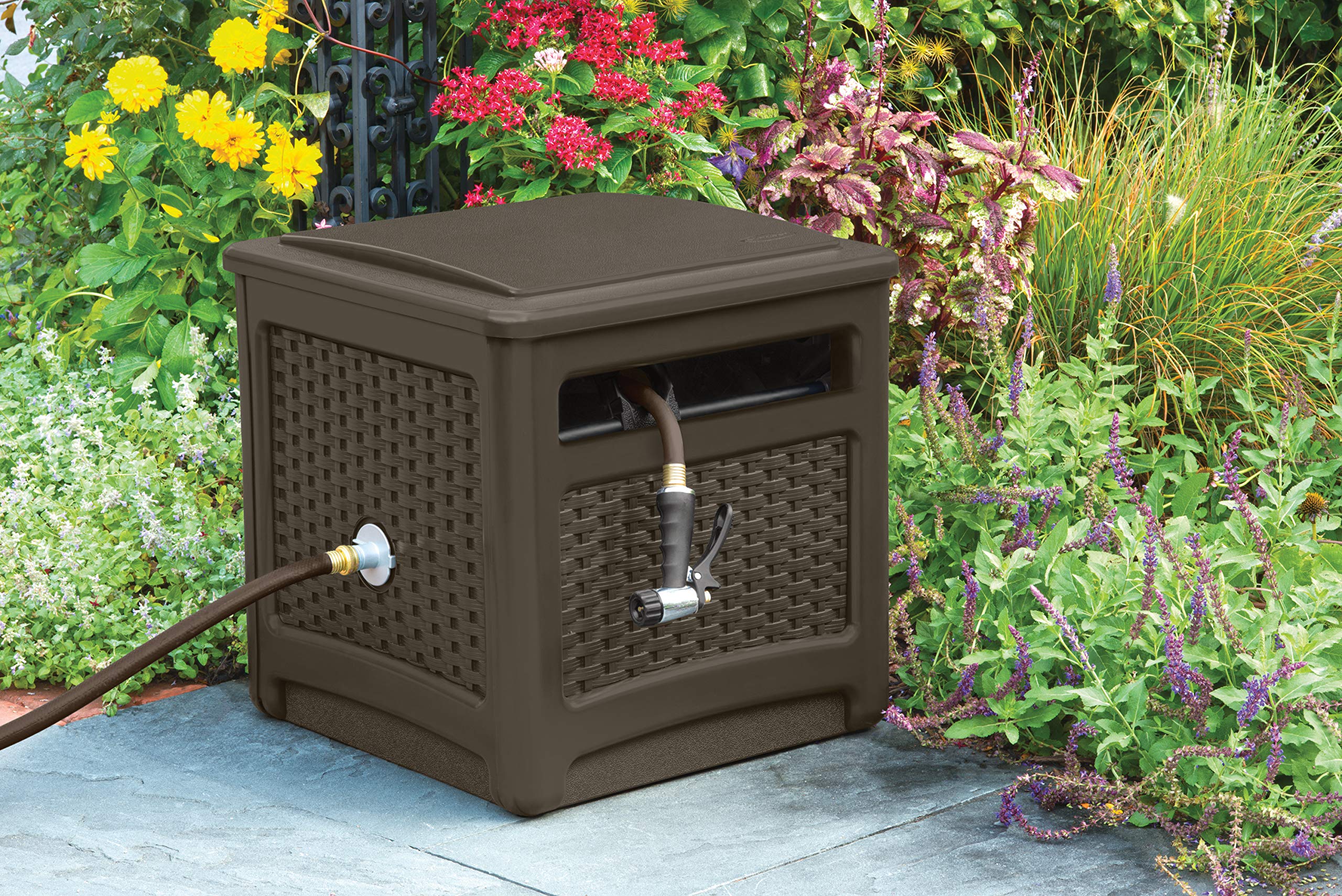 Suncast NoLeak Resin WickerLooker Hose Reel, Mocha Pricepulse