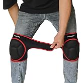 MUZEEMOU Knee Pads for Gardening,Flooring - Thick EVA Foam Cushion, Non-Slip Silicone &amp; Adjustable Straps (S/M/L), Breathable Unisex Garden Kneeling Pad with Extended Comfort