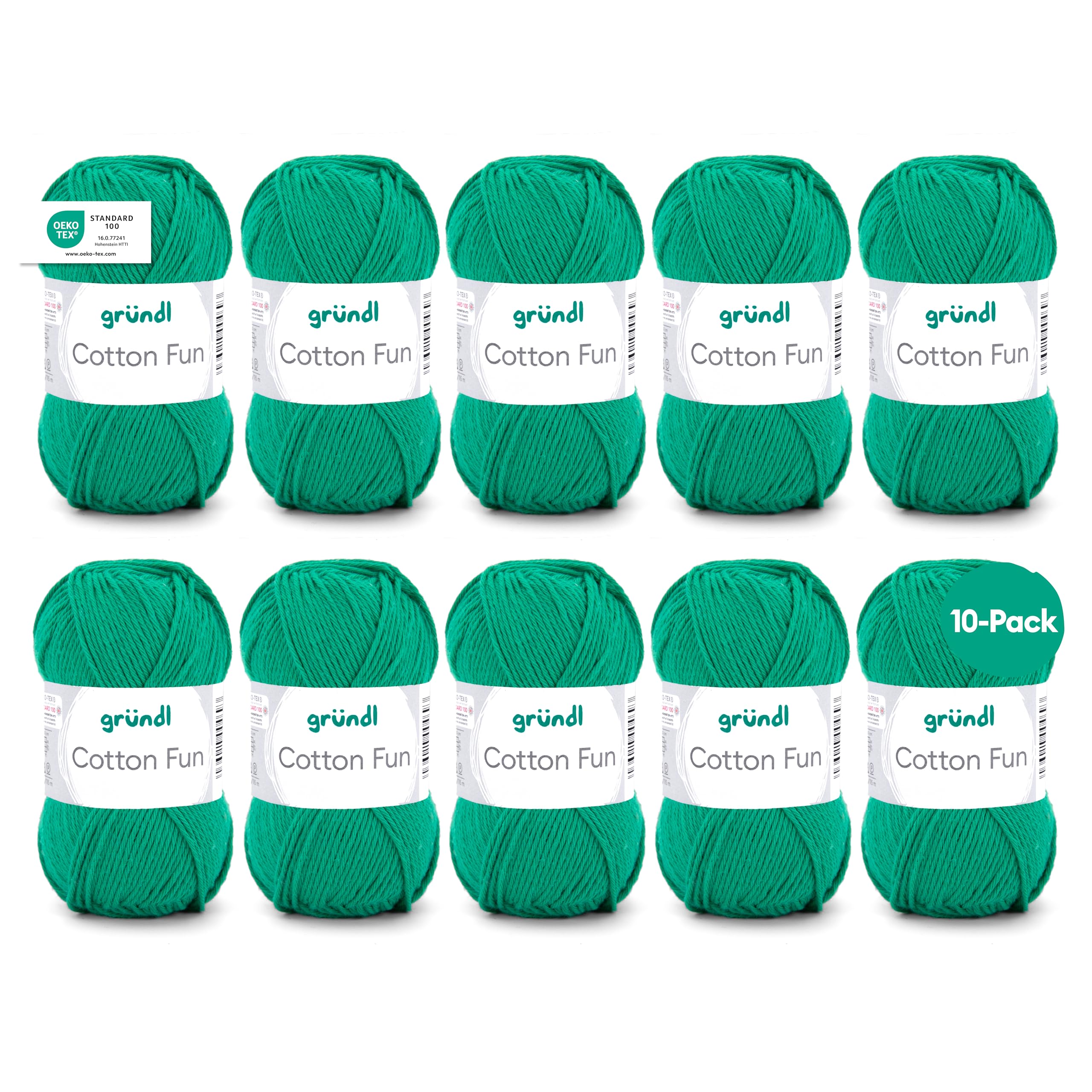 Gründl Cotton Fun Wool Cotton, grass green, 27.00 x 11.00 x 07.00 cm