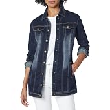 Tribal womens Denim Maxi Jacket 