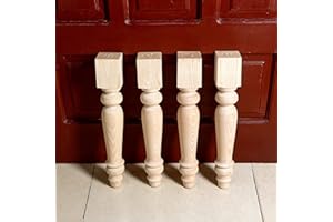 decorluxes Farmhouse Table Legs, Legs for Furniture Set of 4 Unfinished Wood Furniture | Dining Table Legs | Easy to Paint Any Color You Want (Furniture Legs 16 Inch)