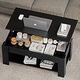 Blisswood Lift Top Coffee Table with Storage Black 60kg Load 15mm Wood view 5