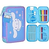 Hello Kitty Sanrio Pencil Case Kids Colored Pencils Markers Kawaii Kuromi Stationery Gifts for Kids (Multi Cinnamoroll)
