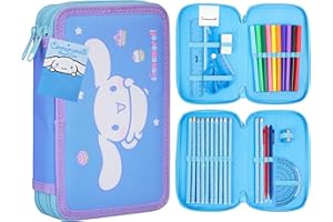 Hello Kitty Sanrio Pencil Case Kids Colored Pencils Markers Kawaii Kuromi Stationery Gifts for Kids (Multi Cinnamoroll)