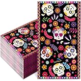 JarThenaAMCS 100Pcs Halloween Guest Napkins Floral Skull Disposable Napkins Mexican Dinner Hand Towel Paper Napkins for Bathroom Holiday Fiesta Party Table Supplies