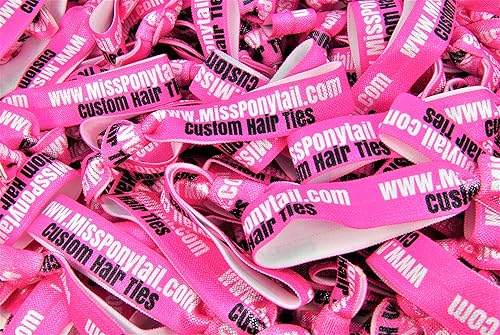 Amazon Com 100 Custom Printed Elastic Hair Ties Handmade