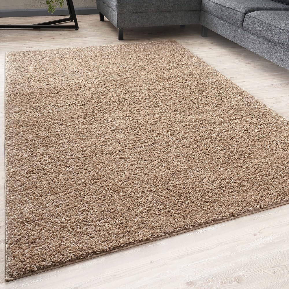THE RUGS Living Room Shaggy Rug 80x150 Beige Polypropylene 30mm Thick