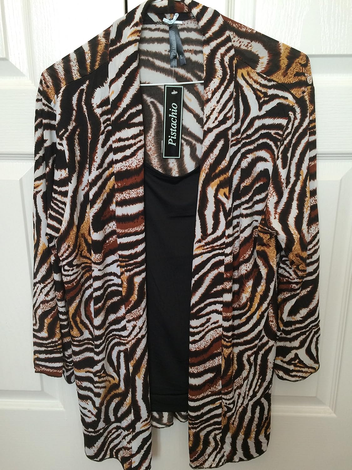 Womens Zebra Print Kimono Jacket with Mock Camisole Insert Size SmallX