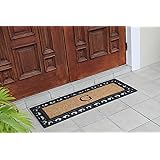 A1HC Natural Coir Monogrammed Door Mat For Front Door, 18"x48", Anti-Shed Treated Durable Doormat for Entrance, Heavy Duty, Low Profile, Easy to Clean, Long Lasting Front Porch Entry Rug
