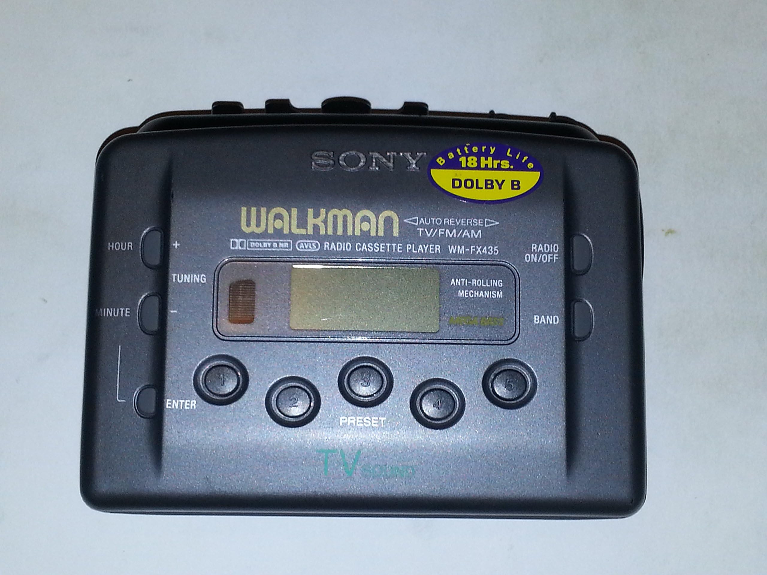Sony Walkman WMFX435, TV/AM/FM, Dolby, TV Sound, Preset Stations, Mega