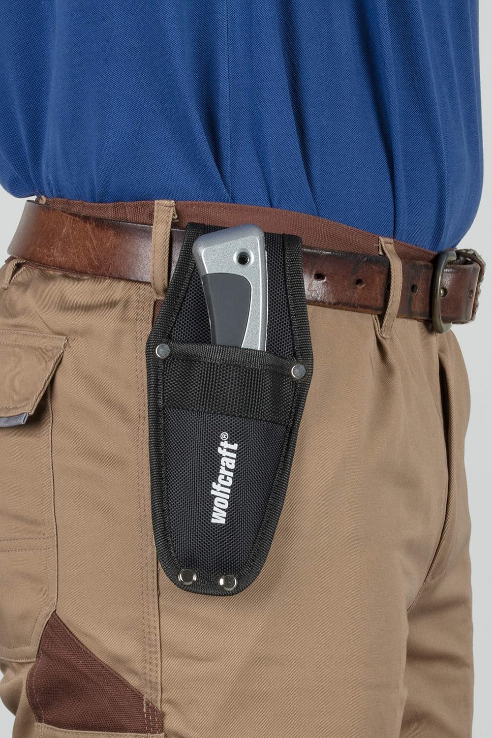 wolfcraft Knife Holster I 4281000 I for Carrying a Knife on a Belt - Durable, Versatile Holder for Knife Sizes - Image 3