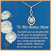 Vanjewnol Gifts for Mom, Bonus Mom Necklace from Daughter/Son, Infinity Heart Necklaces for Women, Mothersday Gift for Stepmom/Mother in Law N01D