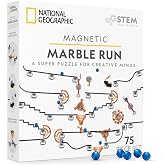 National Geographic Magnetic Marble Run STEM Building Set for Kids | Magnetic Track and Trick Pieces, Marble Maze, Engineering Toy, Creative Construction, STEM Project for Kids and Adults