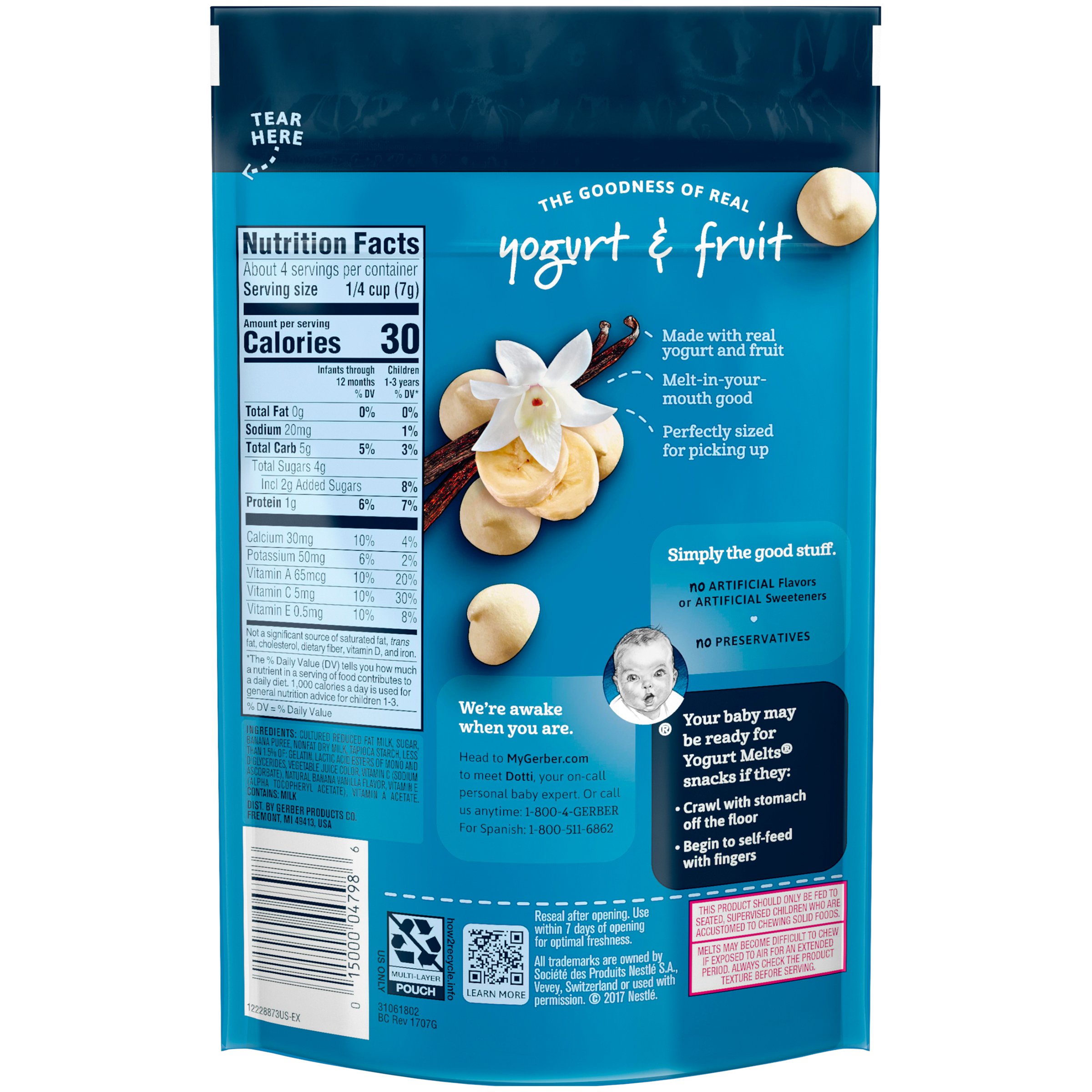 Gerber Yogurt Melts FreezeDried Yogurt Snack Made With Real Fruit