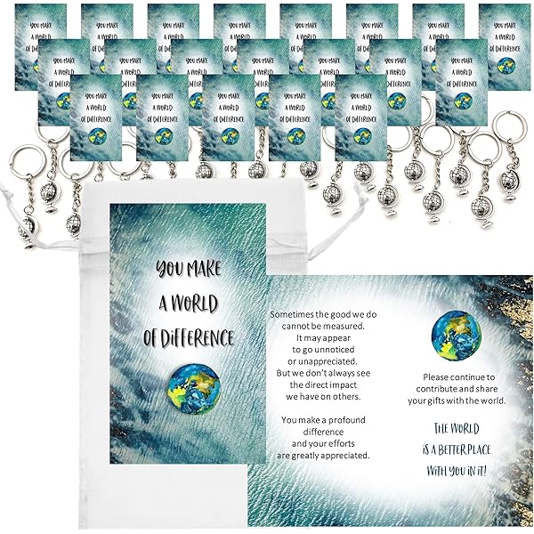 20 Bulk Gifts | You Make A World Of Difference Appreciation 3.5x2in - View #6