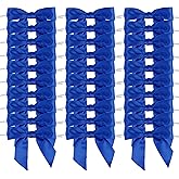 AIMUDI Royal Blue Satin Ribbon Twist Tie Bows 3.5" Pretied Blue Bows for Crafts Premade Bows for Treat Bags Cake Pop Bows Small Bows for Gift Wrapping Blue Bows for Hanukkah Ornaments - 50 Counts
