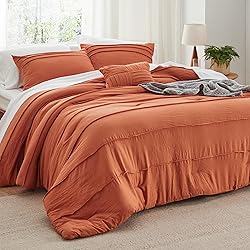 Bedsure Burnt Orange California King Comforter Set