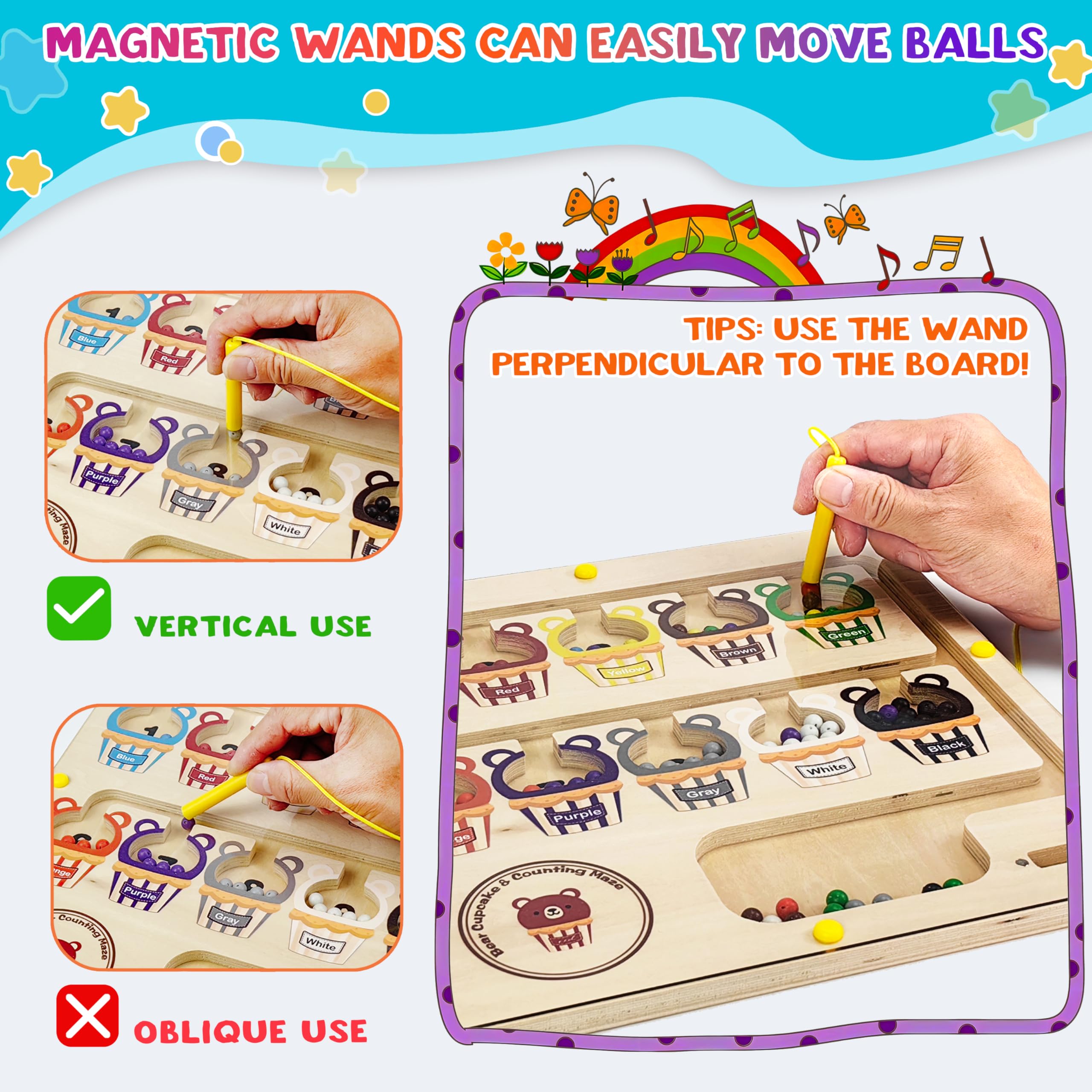 Mua Magnetic Color and Number Maze Montessori Wooden Color Sorting ...