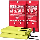 Emergency Fire Blanket, 40x40 Silicone-Coated UM9 Fiberglass 1612&deg;F, 2-Pack | Klear Concepts Outdoor Fire Suppression Blanket, EN 1869:2019 Certified, National Park Foundation Partner, Designed in USA