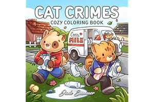 Cat Crimes: Cozy Coloring Book for Adults and Teens with Funny Scenes for Cat Lovers