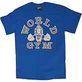 World Gym W100 Shirt 2-Side Logo Print (M, Royal)