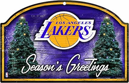 Amazon Com Nba Los Angeles Lakers 11 By 17 Inch Season S Greetings Wood Sign Sports Fan Street Signs Sports Outdoors