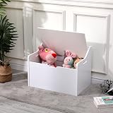 AVC Designs Toy Chest Ottoman Bench White MDF with Soft Close Hinges view 3