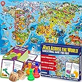 QUOKKA Board Game 1 to 10 Players - Learning, Educational - Geography, World - 100 Question Cards, Top Facts - Indoor, Outdoo