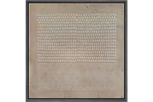 SIGNWIN Framed Canvas Print Wall Art Gunge Dark Pastel Geometric Pattern Abstract Shapes Illustrations Modern Art Decorative Boho Nordic for Living Room, Bedroom, Office - 24"x24" Black