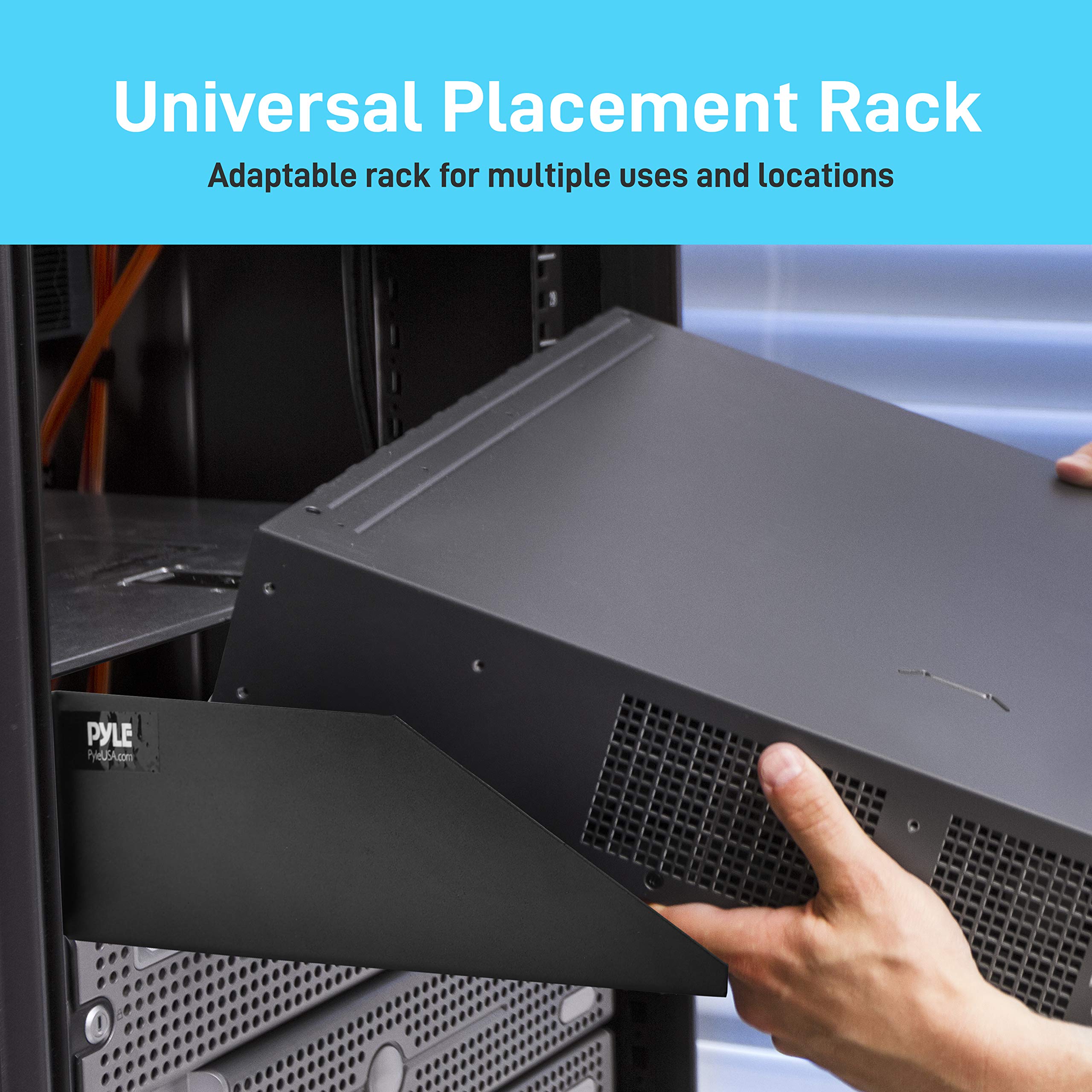 Pyle Servidor 2U de 19 pulgadas, estantes ventilados para una buena