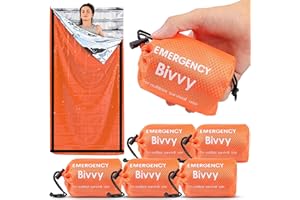 DEECAM Emergency Sleeping Bag, Survival Bivy Sack Mylar Thermal Emergency Blanket Waterproof Lightweight Portable Shelter for Camping Gear Hiking Travel Outdoor Activities Backpacking