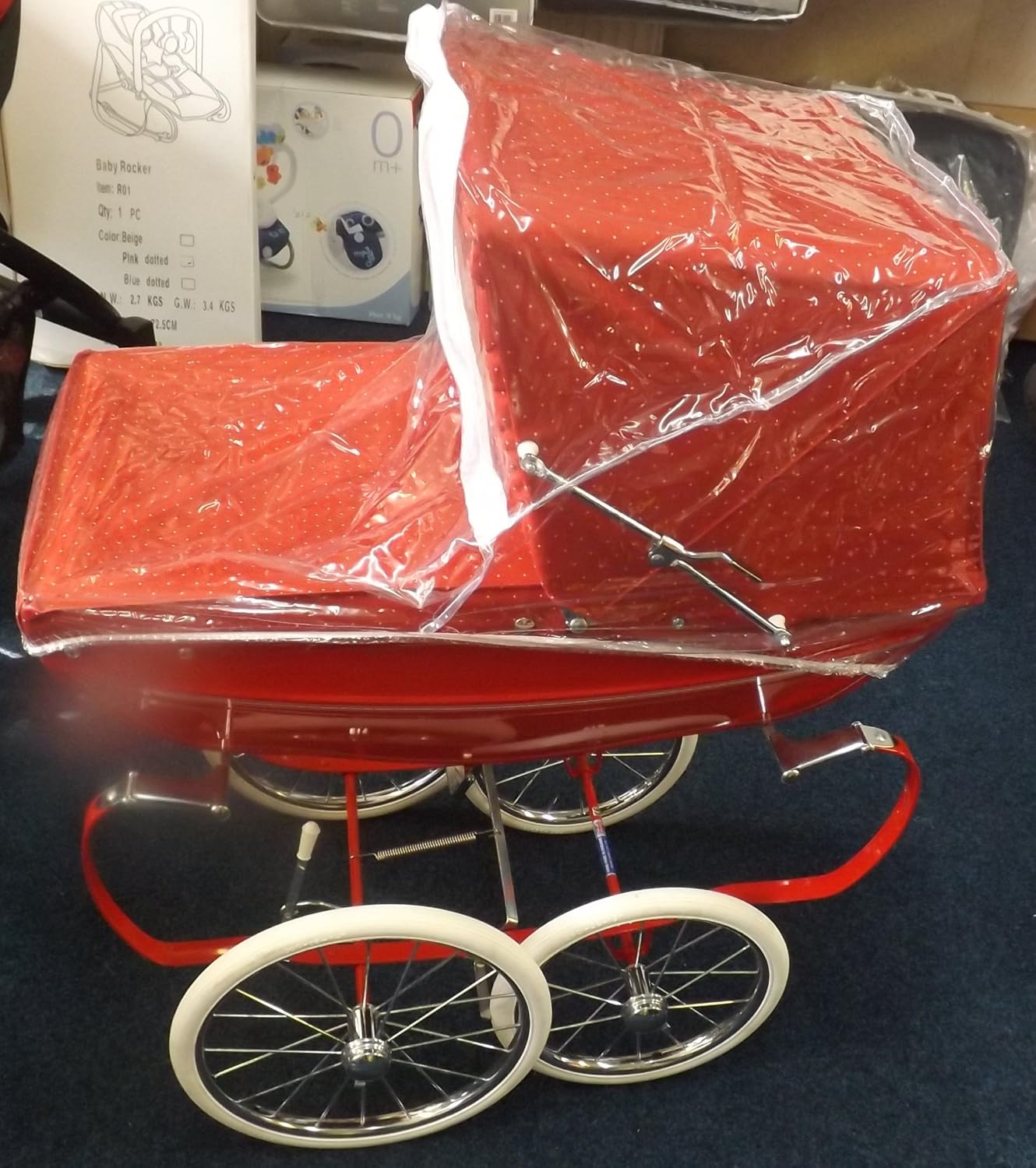 Dolls Pram Rain Cover for Silver Cross Oberon Chatsworth Cottingley raincover / Baby REx Amazon