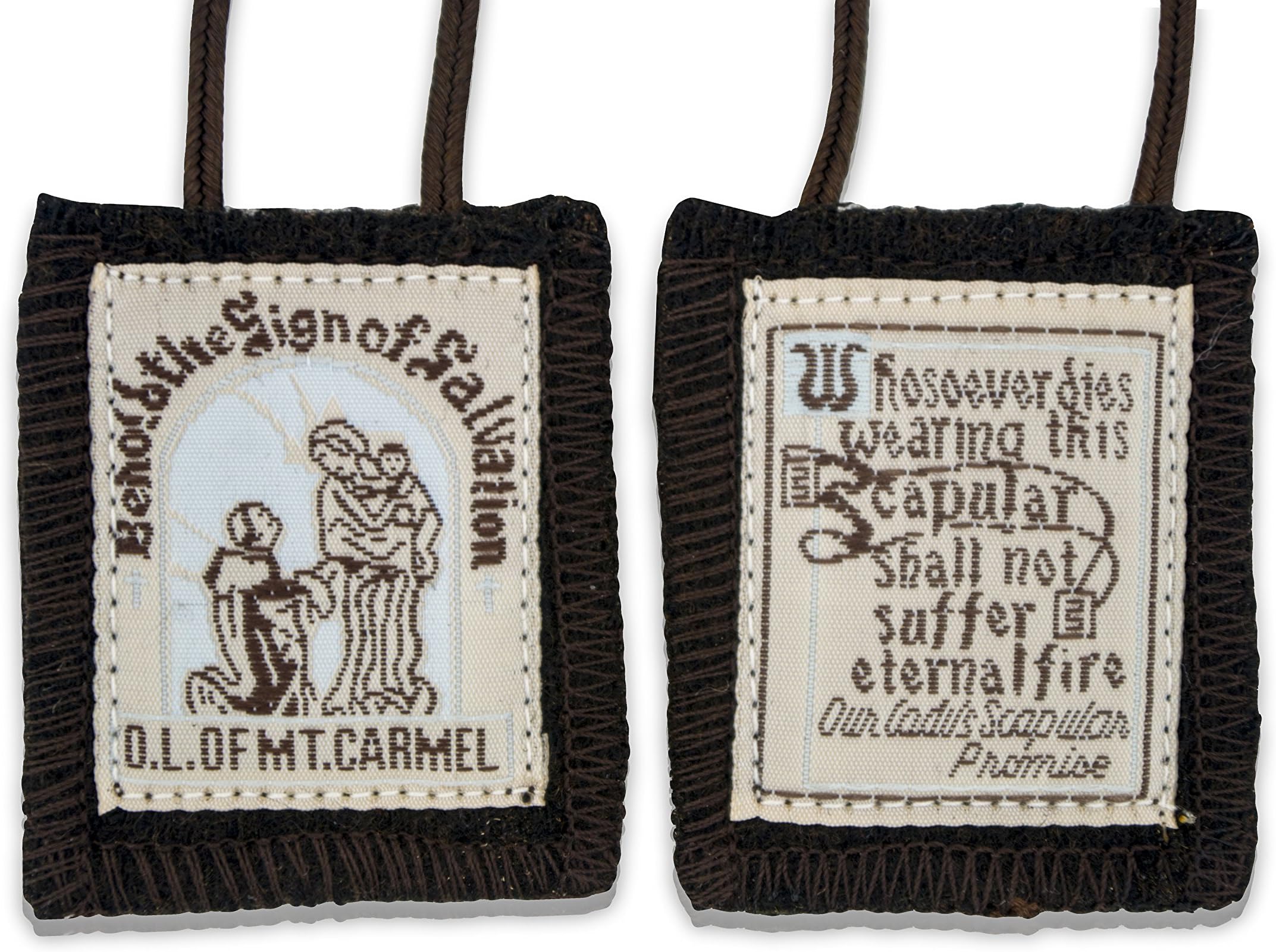 VGI Official Our Lady of Mount Carmel Brown Scapular - 100% Wool!