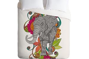Deny Designs Valentina Ramos Ruby The Elephant Duvet Cover, King