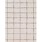 Livabliss x ELLE Decor Rivoli Modern Area Rug, 7'10" x 10', Cream/Black
