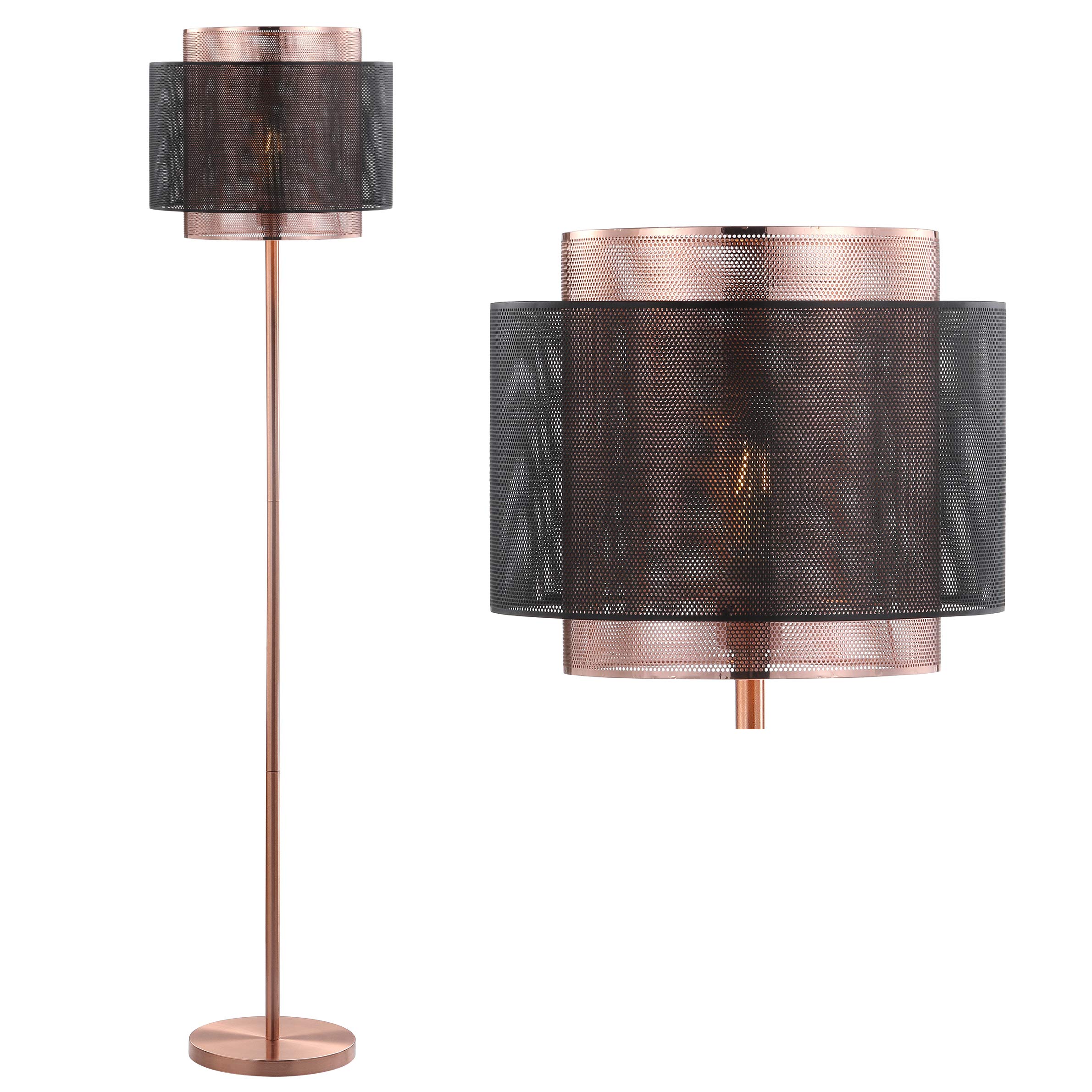 Photo 1 of JONATHAN Y JYL6107A Tribeca 60.5" Metal LED Floor Lamp, Contemporary, Modern, Transitional, Office, Living Room, Family Room, Dining Room, Bedroom, Hallway, Foyer, Copper/Black