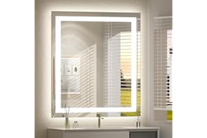 CHARMOR 32x36 LED Bathroom Mirror with Lights, Lighted Bathroom Vanity Mirror for Wall, Backlit+Front Lit, Dimmable, Anti-Fog, Memory, Shatter-Proof, ETL Listed (Horizontal/Vertical)