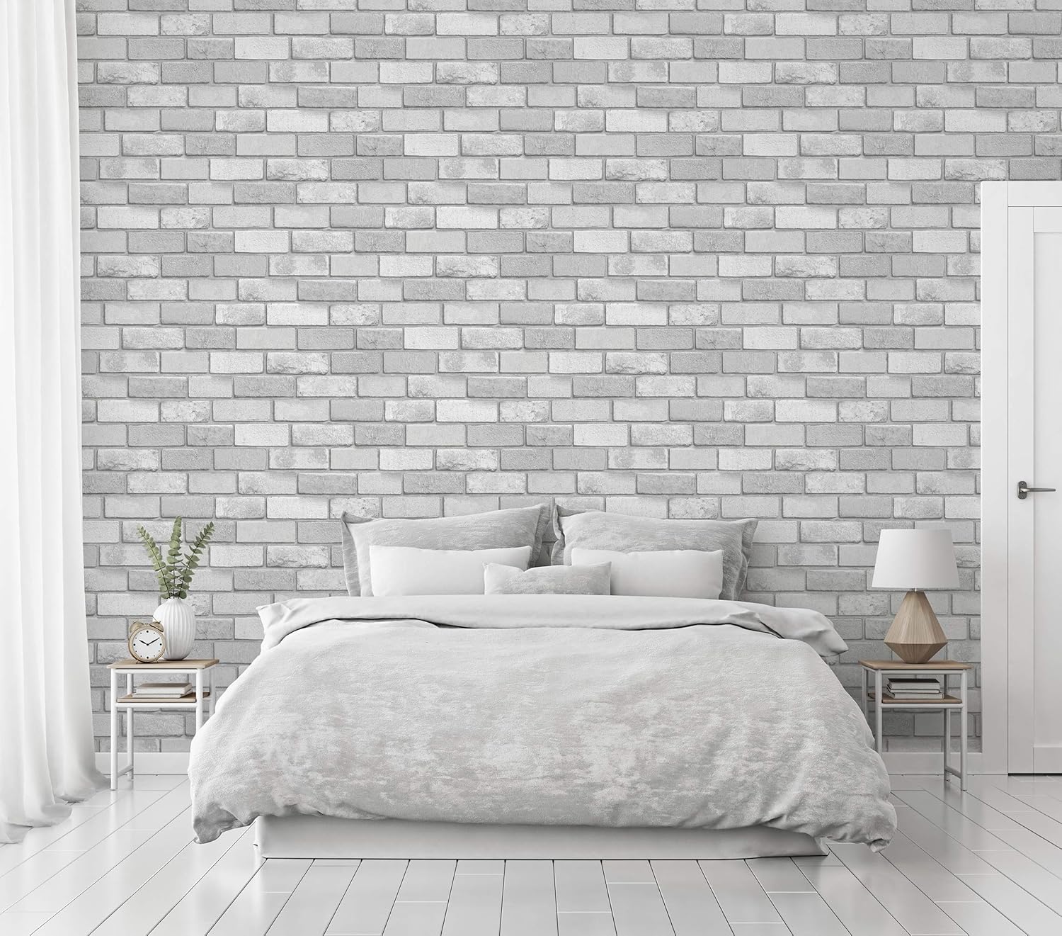 Arthouse Metallic Brick Silver Wallpaper, Bring an Exposed Wall Illusion to Any Room, On-Trend Contemporary Loft Look - Image 3